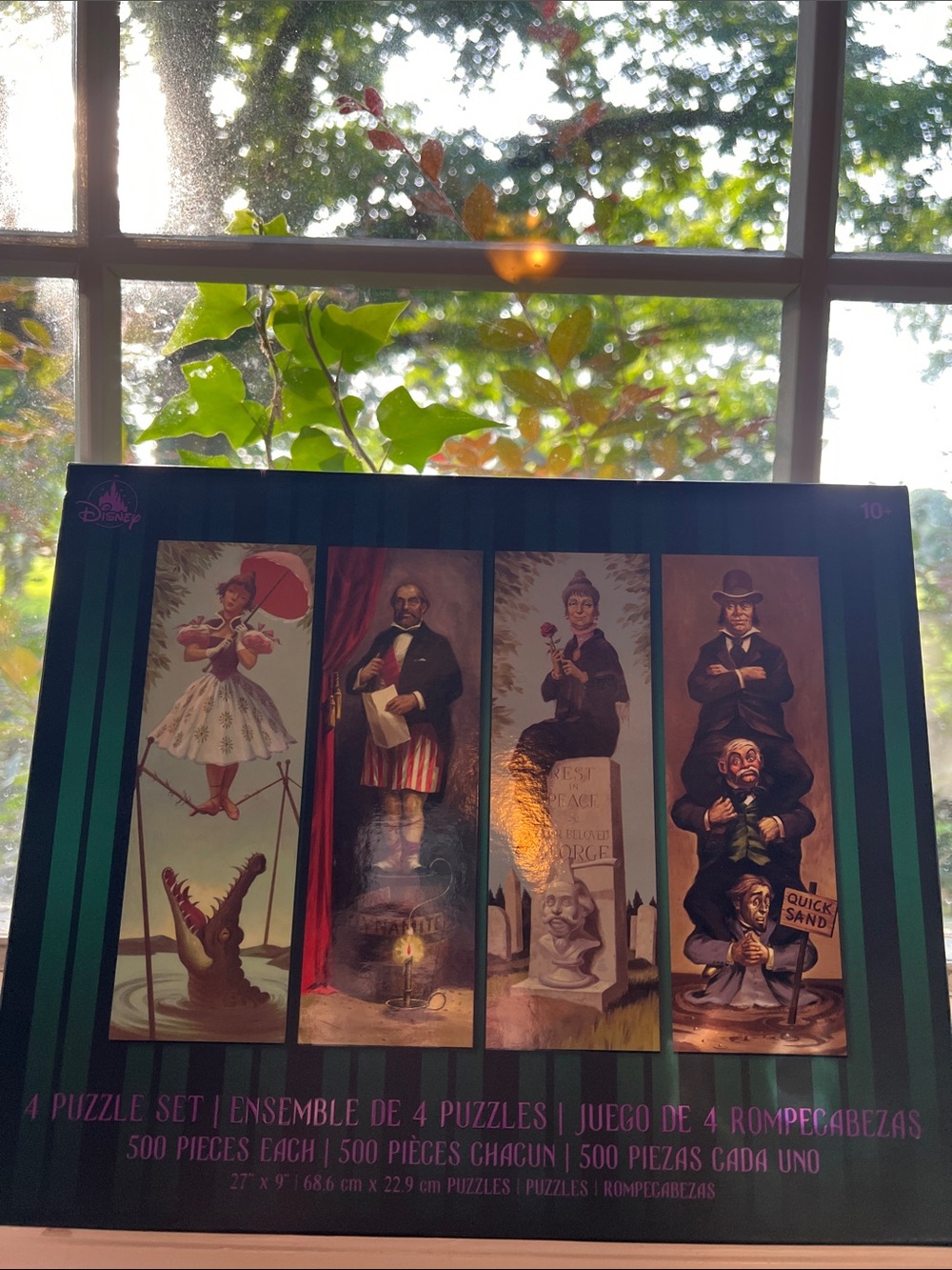 Disney Vintage Haunted Mansion Panel Puzzle Box set. 4 500 piece puzzles